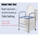 Raised Toilet Seat – Elevated Toilet Riser with Handles