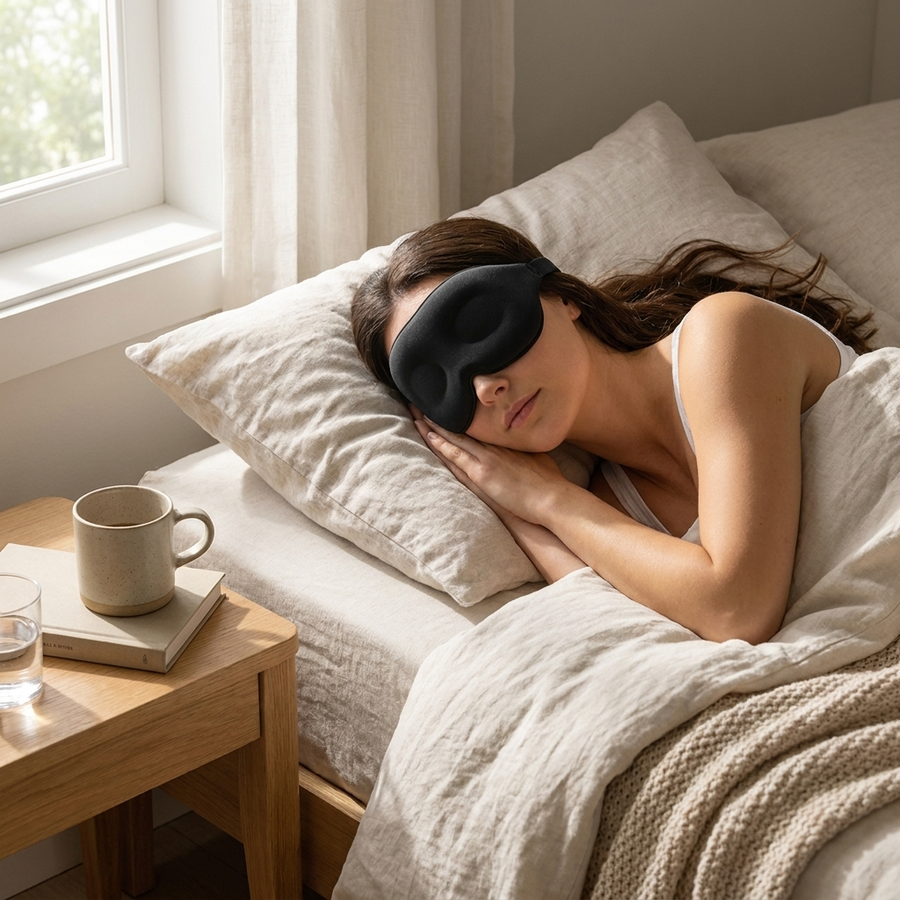 3D Memory Foam Mask - Block 100% Light, Sleep Anywhere