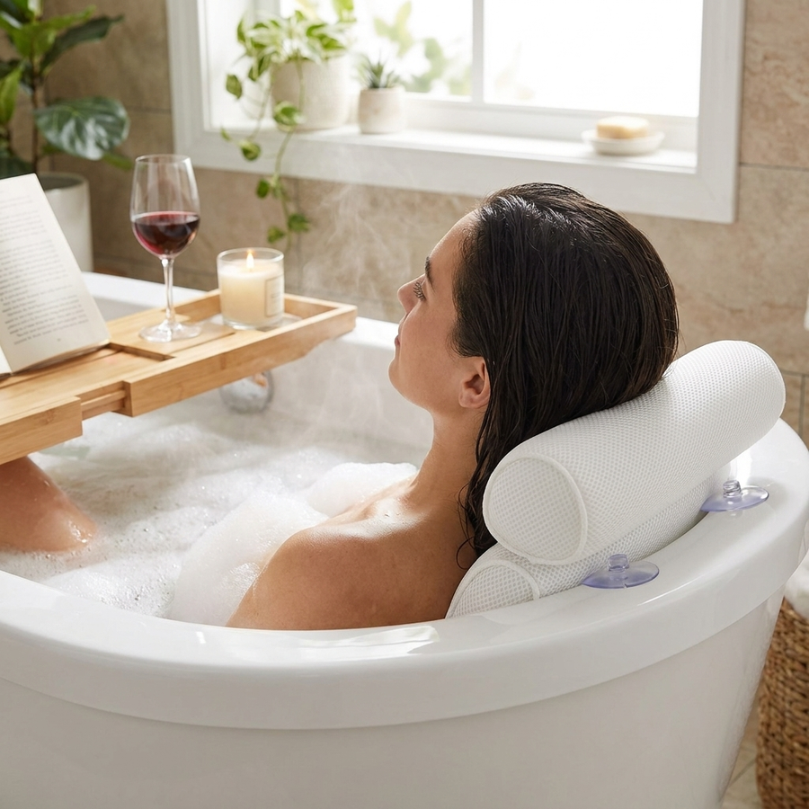 Bath Pillow – Support Your Neck, Back & Shoulders in Total Comfort