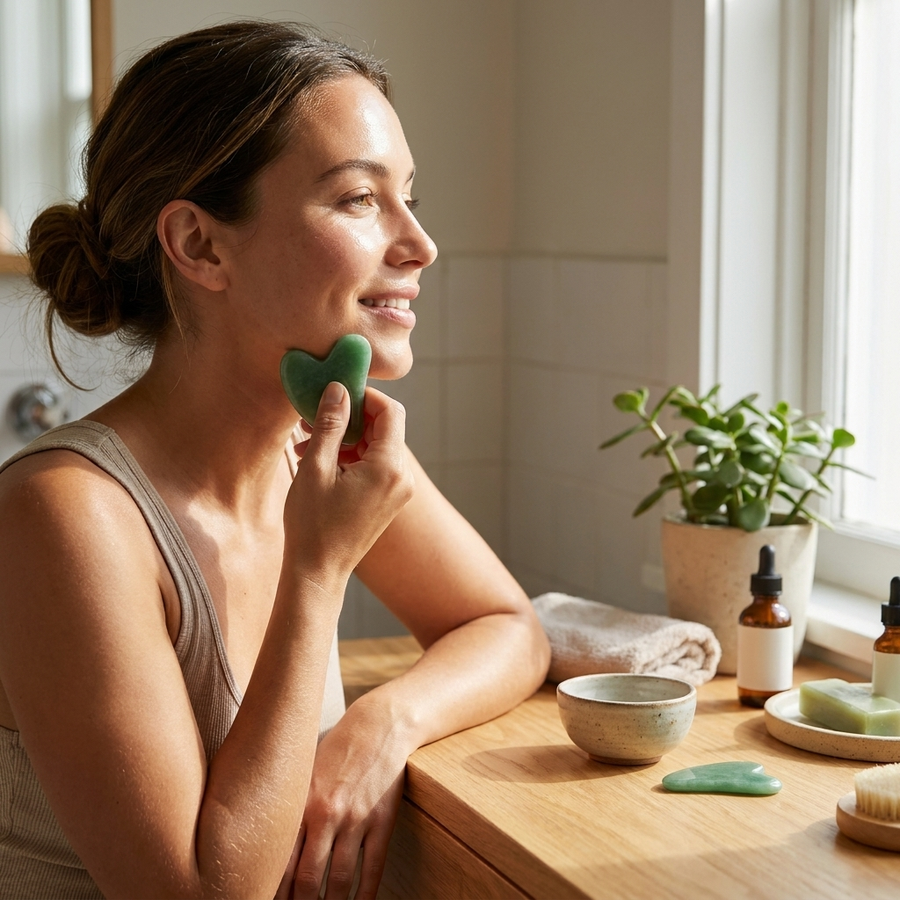 Jade Gua Sha Tool — Sculpt, Depuff & Glow Naturally