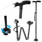 Ergonomic Walking Stick with LED Light – Adjustable Cane