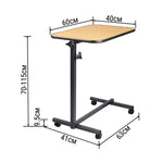 Overbed Table – Adjustable Rolling Bedside Table with Wheels